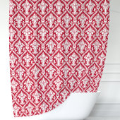 Red en White Damask Douchegordijn