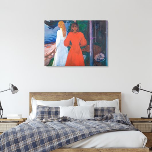 Red en White | Edvard Munch | Canvas Afdruk (Insitu (Slaapkamer))