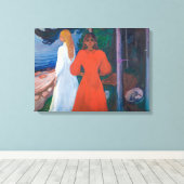Red en White | Edvard Munch | Canvas Afdruk (Insitu (Houten vloer))