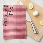 Red en White Gingham Kitchen Towel- HAMbyWG Theedoek (Quarter Fold)