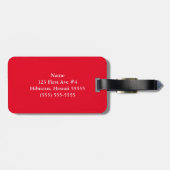 Red en White Hibiscus Floral Bagagelabel (Achterkant horizontaal)