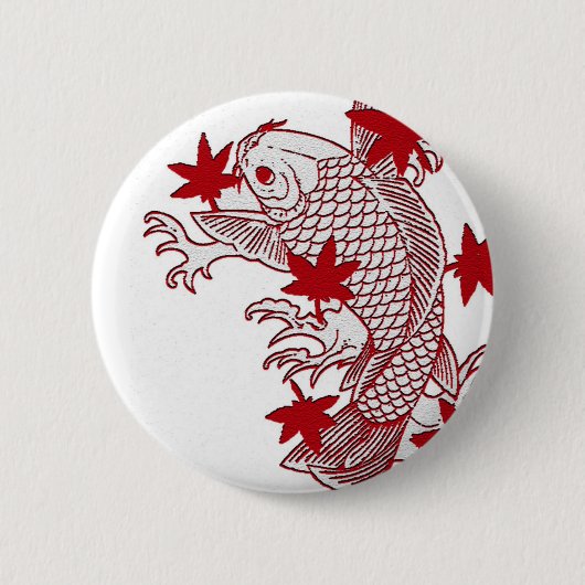 Red en White Koi Ronde Button 5,7 Cm (Voorkant)