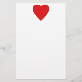 Red en White Love Heart Design. Briefpapier