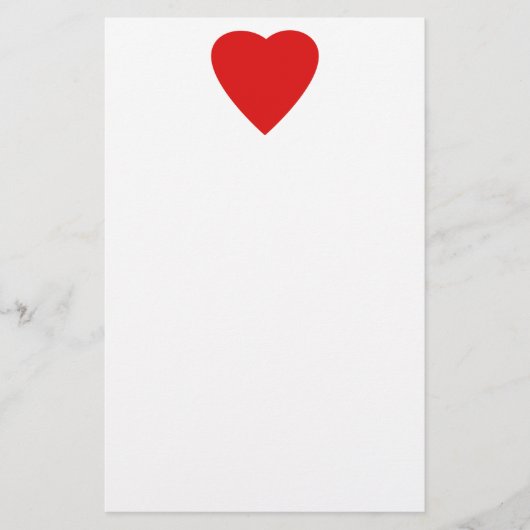 Red en White Love Heart Design. Briefpapier (Voorkant)