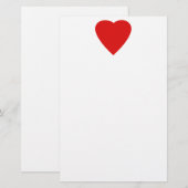 Red en White Love Heart Design. Briefpapier (Voorkant / Achterkant)