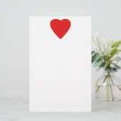 Red en White Love Heart Design. Briefpapier (Staand voorkant)