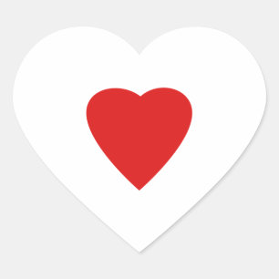 Red en White Love Heart Design. Hart Sticker