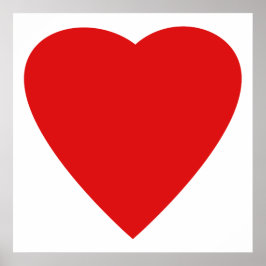 Red en White Love Heart Design. Poster