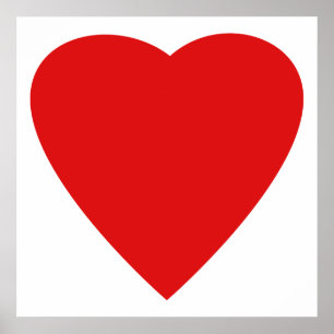 Red en White Love Heart Design. Poster