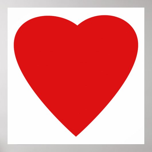 Red en White Love Heart Design. Poster (Voorkant)