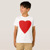 Red en White Love Heart Design. T-shirt (Voorkant volledig)
