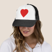 Red en White Love Heart Design. Trucker Pet (In situ)