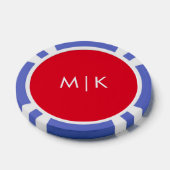 Red en White | Modern Monogram Poker Chips (Enkel)