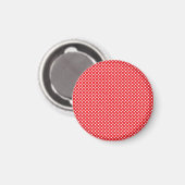 Red en White | Polka dots patroon magneet (Voorkant / Achterkant)
