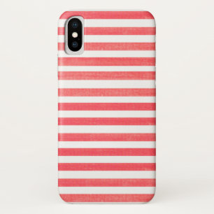 Red en White Stripe Apple iPhone X Hoesje