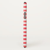 Red en White Stripe Apple iPhone X Hoesje (Achterkant / rechts)
