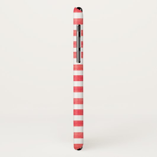 Red en White Stripe Apple iPhone X Hoesje (Achterkant/links)