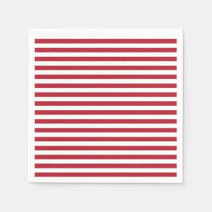 Red en White Stripe Napkins Servetten