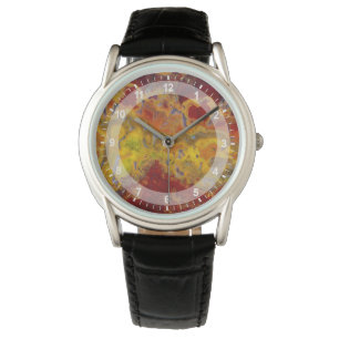 Red en yellow Crayloa Jasper Horloge