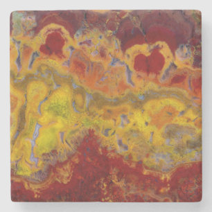 Red en yellow Crayloa Jasper Stenen Onderzetter