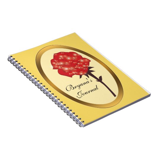 Red Enchanted Glitter Roos Notitieboek Journal (Rechterzijde)