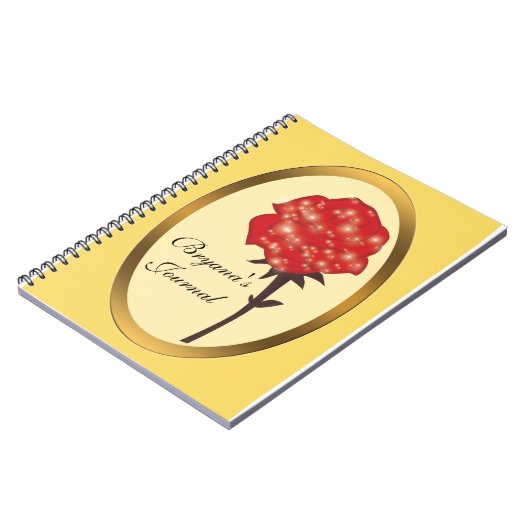 Red Enchanted Glitter Roos Notitieboek Journal (Linkerzijde)