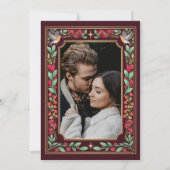 Red Enchanting Botanical Garden Wedding Photo Save The Date (Achterkant)