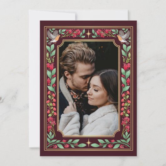 Red Enchanting Botanical Garden Wedding Photo Save The Date (Achterkant)