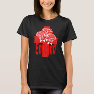 Red England Tekst geïsoleerd uit St. George Cross  T-shirt