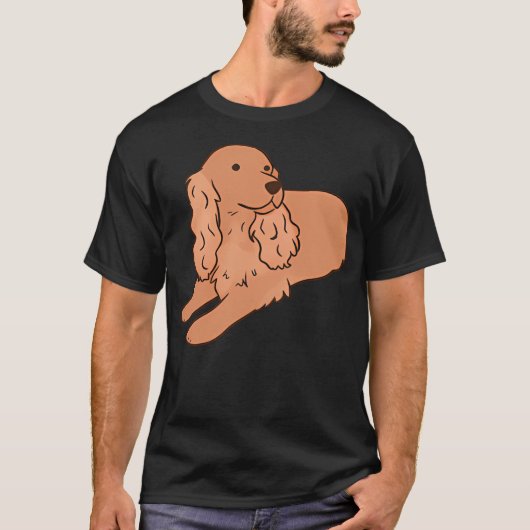 Red English Cocker Spaniel Illustration T-shirt (Voorkant)
