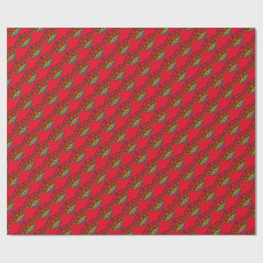 Red English Royal Crown Wrapping Paper Cadeaupapier (Vlak)