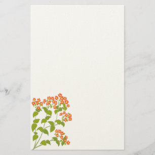 Red English Wildflower Stationery Briefpapier
