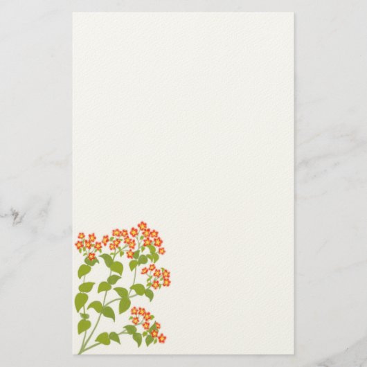 Red English Wildflower Stationery Briefpapier (Voorkant)