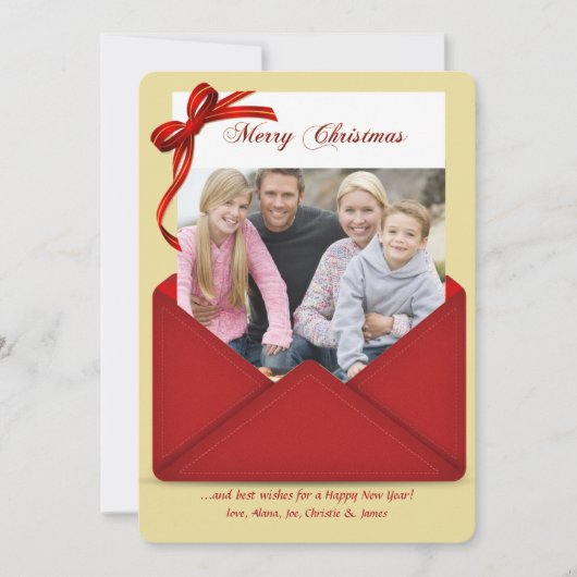 Red Envelope Holiday-fotokaart Feestdagenkaart (Voorkant)