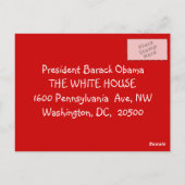 RED ENVELOPE Vooraf gericht aan President Obama Briefkaart (Achterkant)