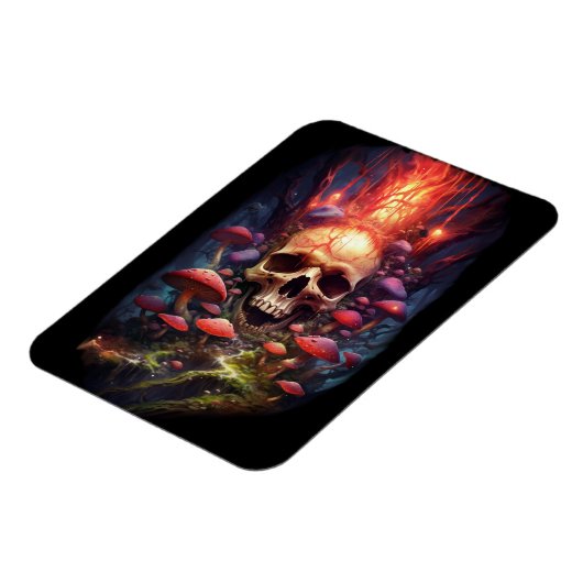 Red Ether Mushroom Skull Magneet (Linkerzijde)