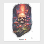 Red Ether Mushroom Skull Sticker (Vel)