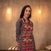 Red Ethnic Aztec Schort