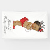 Red Ethnic Little Princess Baby shower Spandoek (Horizontaal)