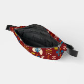 Red Ethnic Summer Boho Floral Pattern Heuptasje (Open)