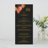 Red Evening Garden Lantern Black Wedding Menu (Staand voorkant)
