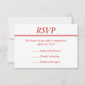 Red Event RSVP, Reply of Response Card RSVP Kaartje (Voorkant)