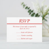 Red Event RSVP, Reply of Response Card RSVP Kaartje (Staand voorkant)