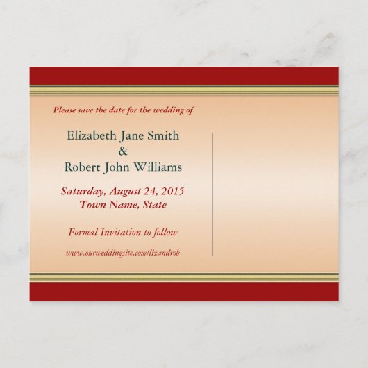 Red Exotic Batik Lace Save the Date Briefkaart (Achterkant)