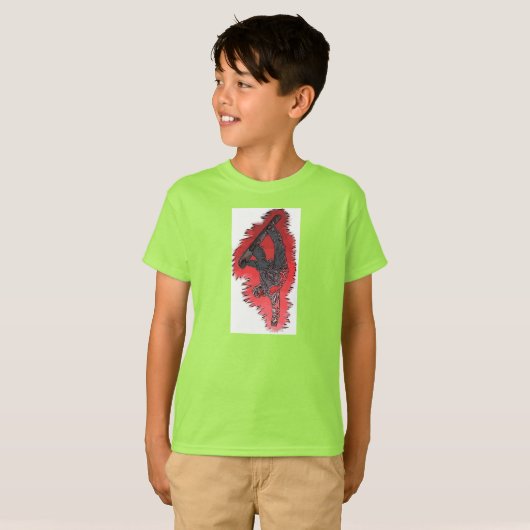 Red Explosion Boys Snowboarder t-shirt (Voorkant volledig)