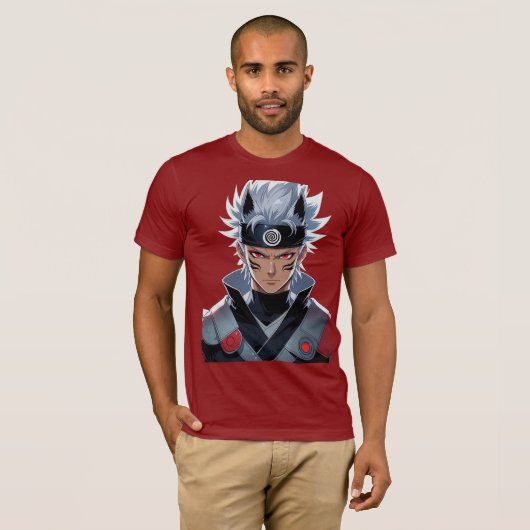 Red Eye Anime Fighter Graphic T-shirt (Voorkant volledig)