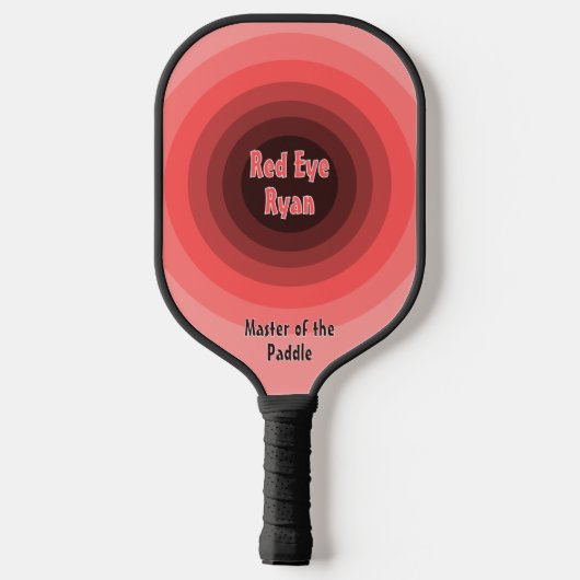 Red Eye Ryan, symmetrische cirkels in het rood Pickleball Paddle (Achterkant)