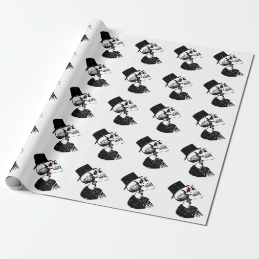 Red Eye Skeleton Cadeaupapier (Uitgerold)