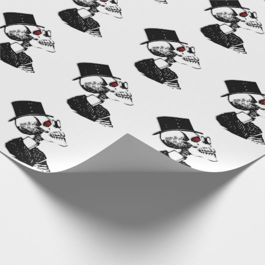 Red Eye Skeleton Cadeaupapier (Hoek)