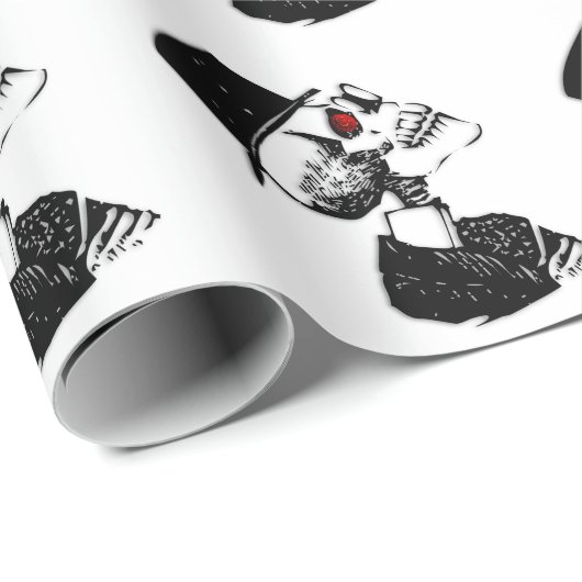 Red Eye Skeleton Cadeaupapier (Rol Hoek)